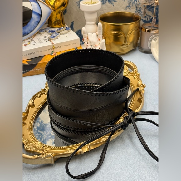 🆕 BRONX & BANCO 🧿 NWOT Briana Faux Leather Tie-Around Belt, Black - Picture 13 of 16